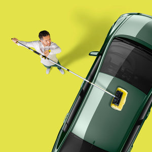 6" Soft Bristle Brush and multi-use DocaPole in action cleaning car